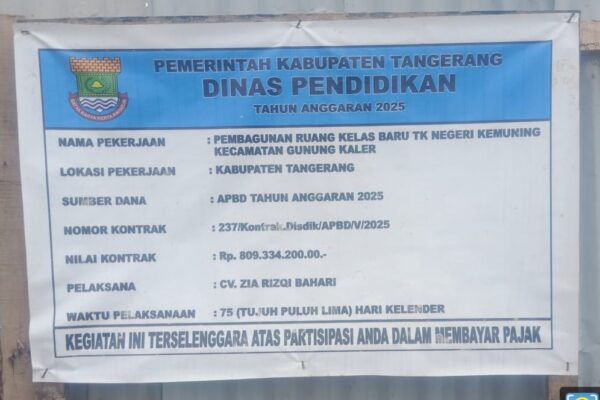 Material Diduga Diakali, Proyek RKB TK Negeri Kemuning Gunung Kaler Diduga Sarat Permainan Kotor