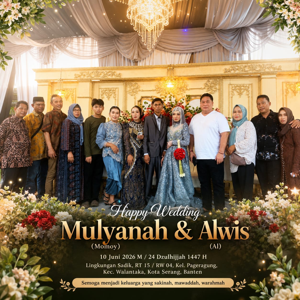Pernikahan Mulyanah (Momoy) dan Alwis Berlangsung Khidmat di Serang, Keluarga Besar Bekasi Sampaikan Doa Restu