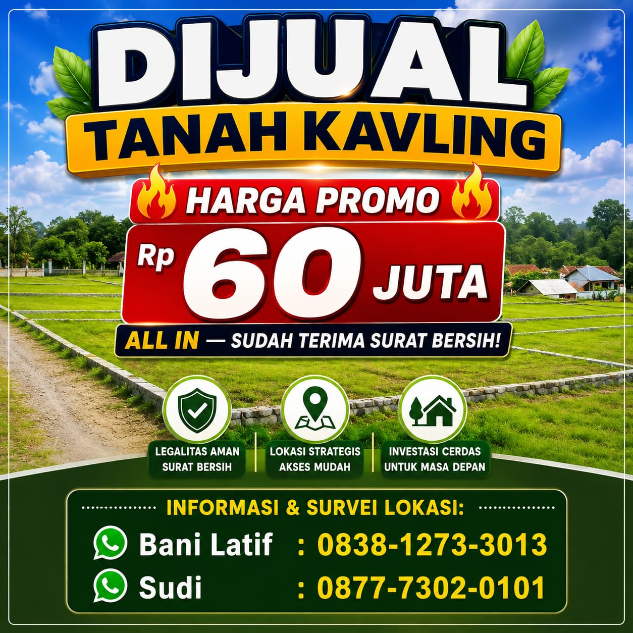 Cuma Rp60 Juta All In! Kesempatan Punya Tanah Kavling dengan Surat Bersih, Jangan Sampai Kehabisan
