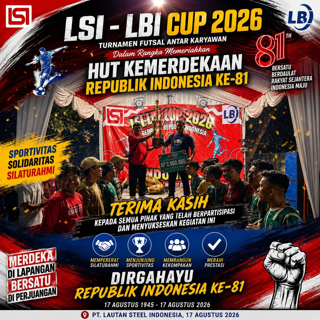 LSI-LBI CUP 2026 Meriahkan HUT Kemerdekaan RI ke-81, Pererat Silaturahmi dan Sportivitas Antar Karyawan
