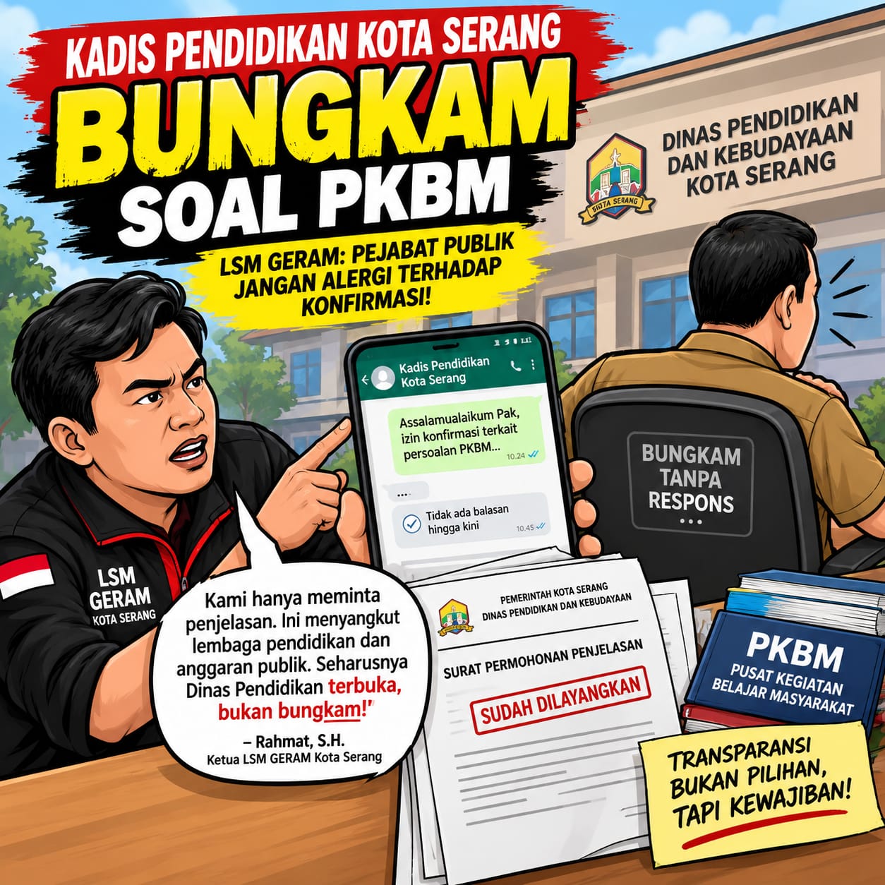 Anggaran PKBM,Rp9,2 Miliar Tapi Bungkam, Kadis Pendidikan Kota Serang Ditantang Buka-Bukaan oleh LSM GERAM