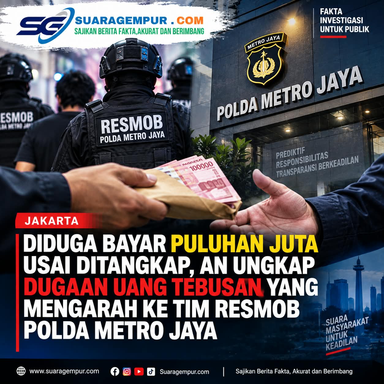 Diduga Bayar Puluhan Juta Usai Ditangkap, AN Ungkap Dugaan Uang Tebusan yang Mengarah ke Tim Resmob Polda Metro Jaya