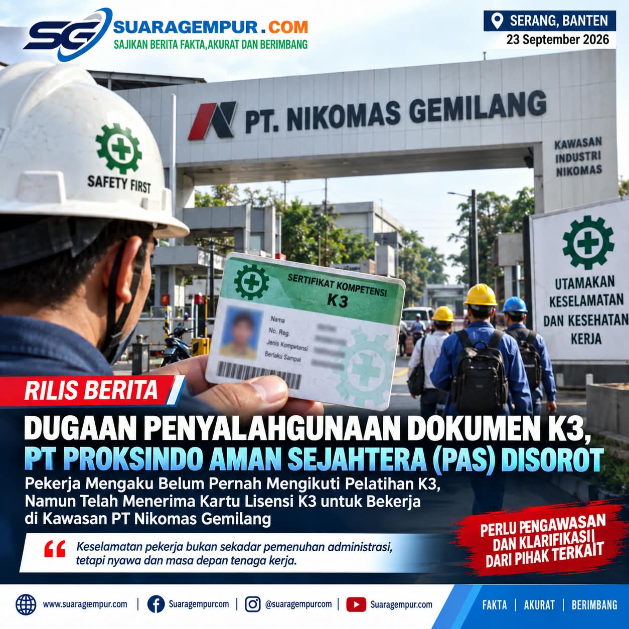 Dugaan Ketidakberesan Dokumen K3 PT PAS Disorot, Pekerja Mengaku Belum Pernah Ikut Pelatihan