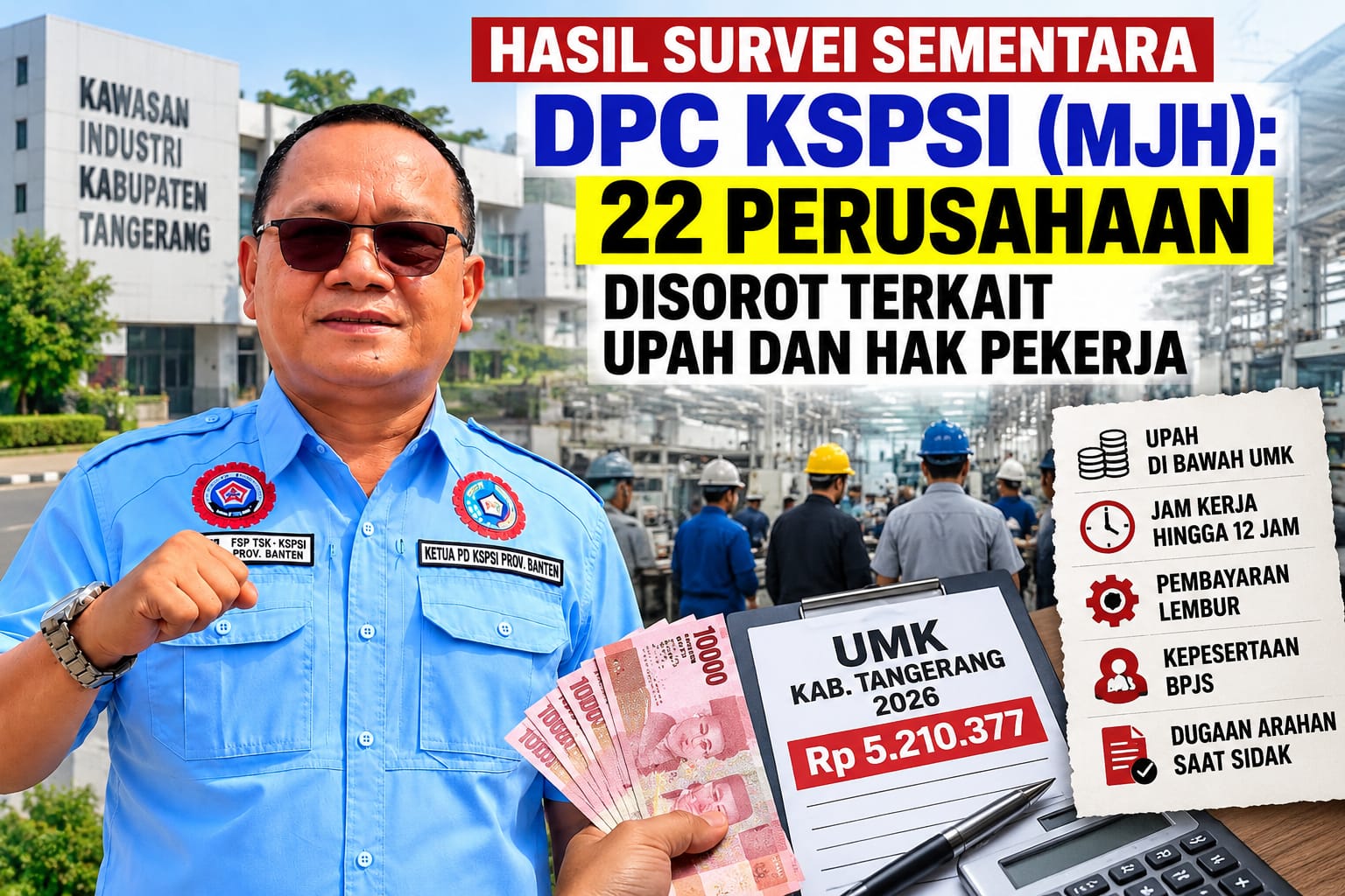 Hasil Survei Sementara DPC KSPSI (MJH): 22 Perusahaan Disorot Terkait Upah dan Hak Pekerja
