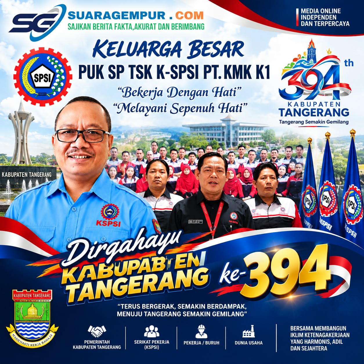 HUT ke-394 Kabupaten Tangerang, KSPSI Siap Bersinergi Perkuat Ketenagakerjaan