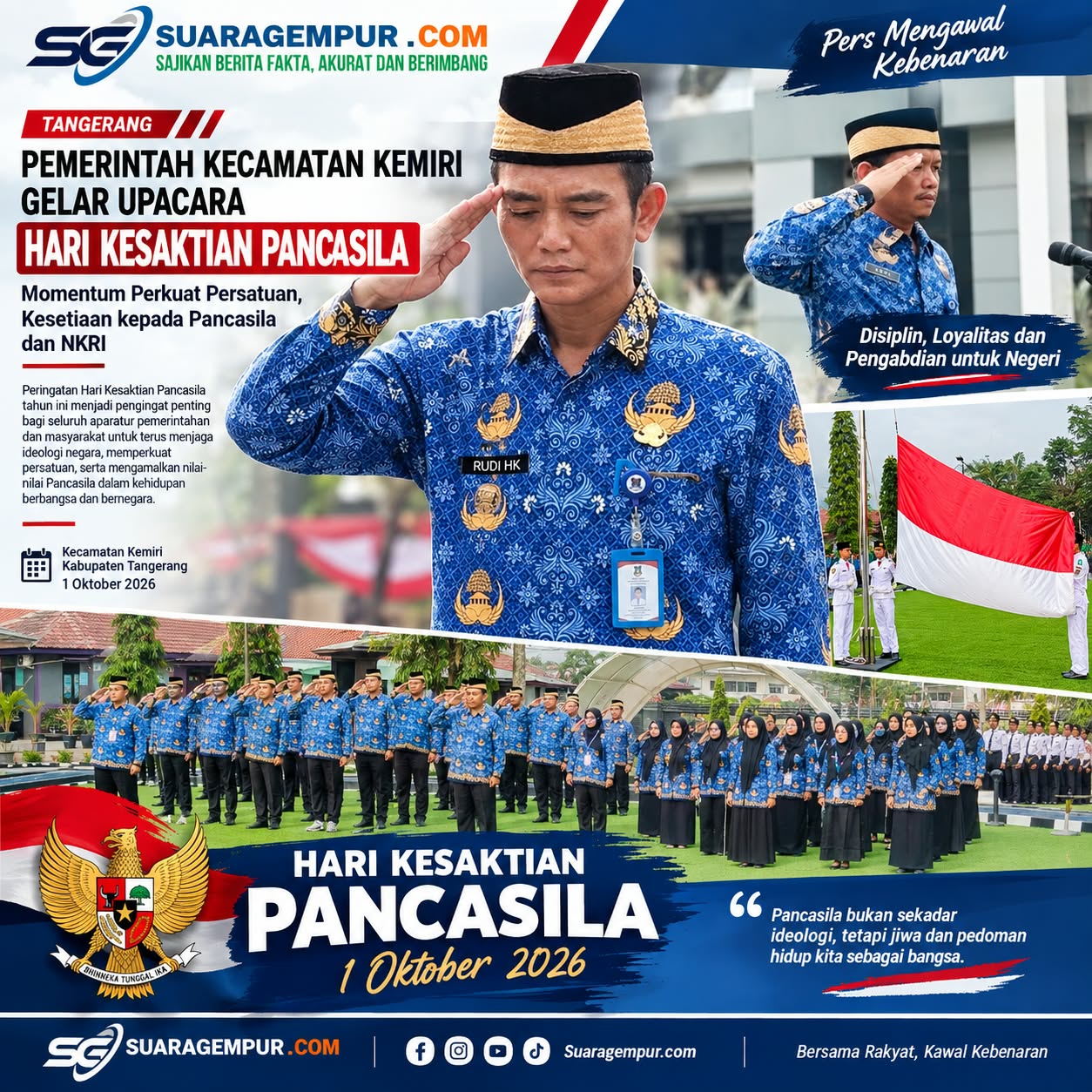 Pemerintah Kecamatan Kemiri Gelar Upacara Hari Kesaktian Pancasila