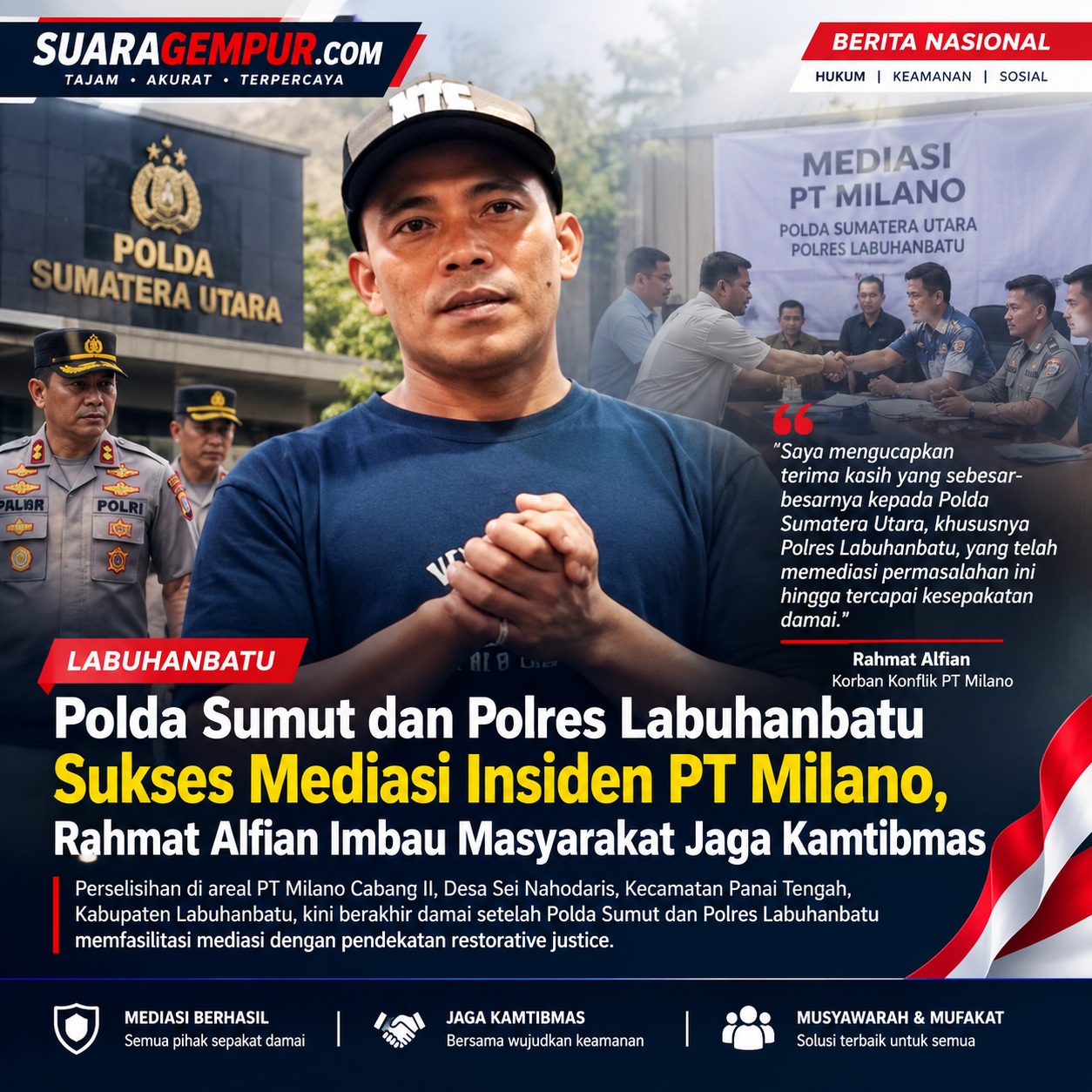 Polda Sumut dan Polres Labuhanbatu Mediasi Insiden PT Milano, Rahmat Alfian Ajak Warga Jaga Kamtibmas