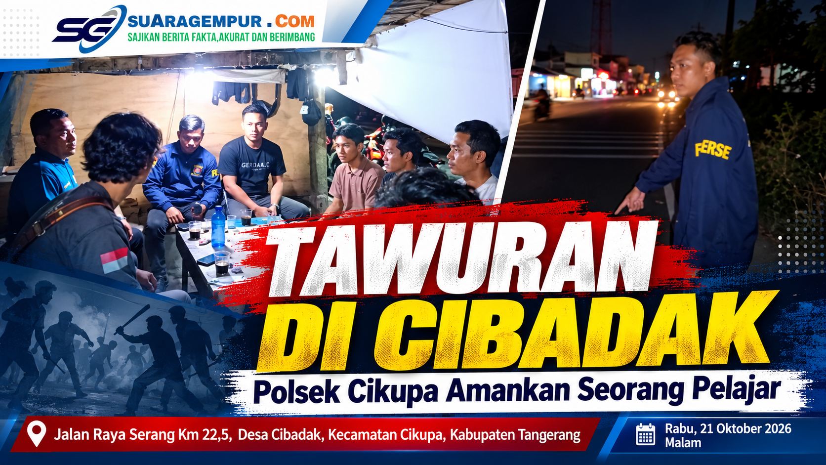 Tawuran di Cibadak, Polsek Cikupa Amankan Seorang Pelajar